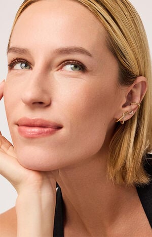 Sloane Pave Gold Stud Earrings image number 3