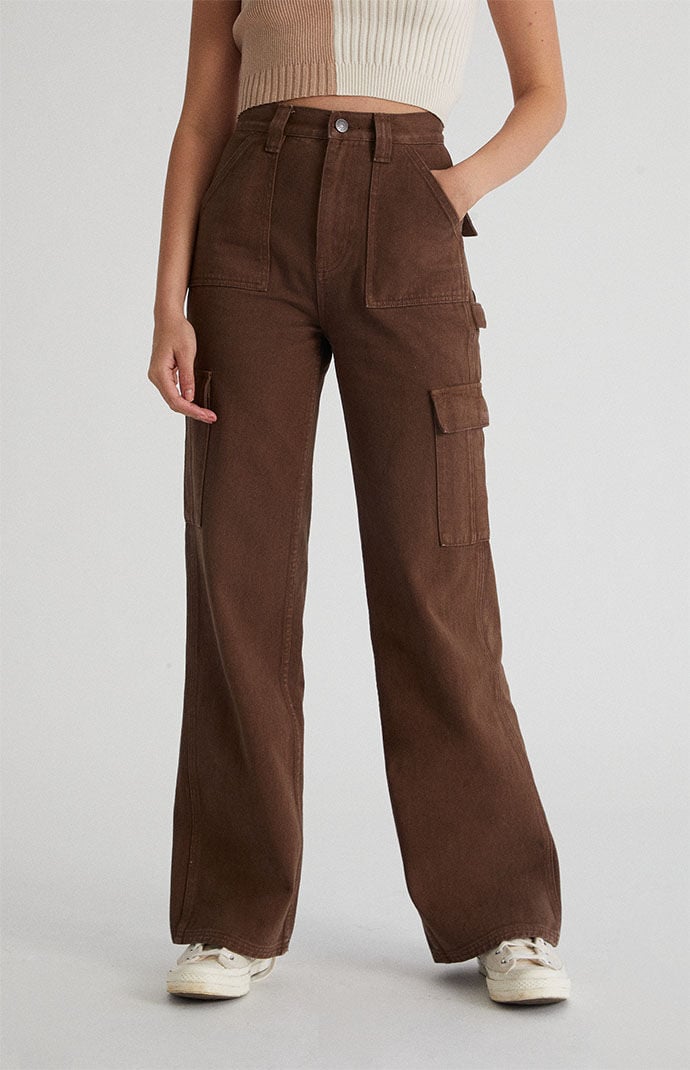 brown cargo jeans womens