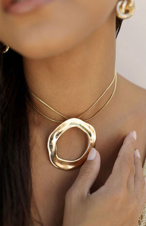 Open Circle Statement Necklace image number 2