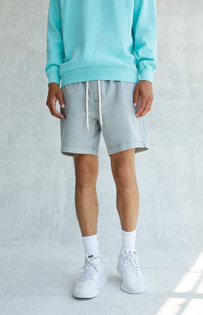 Gray Walker Twill Volley Shorts