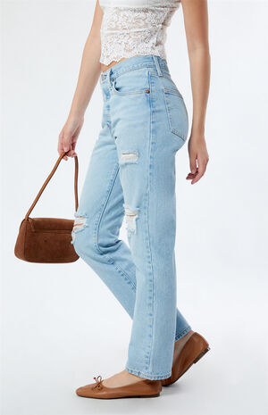 Light Indigo Ripped 501 Original Fit Jeans image number 3