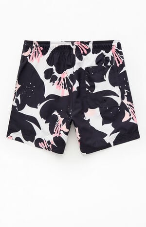 Black Floral Eco 4.5" Swim Trunks image number 2
