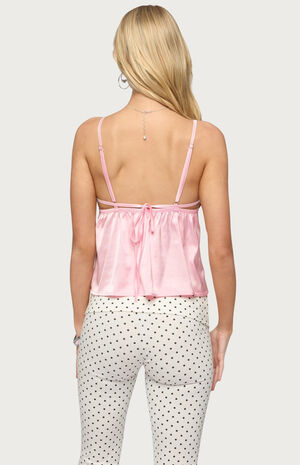 Blanca Satin Effect Lace Trim Tank Top image number 3