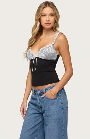Troya Contrast Lace Top image number 2