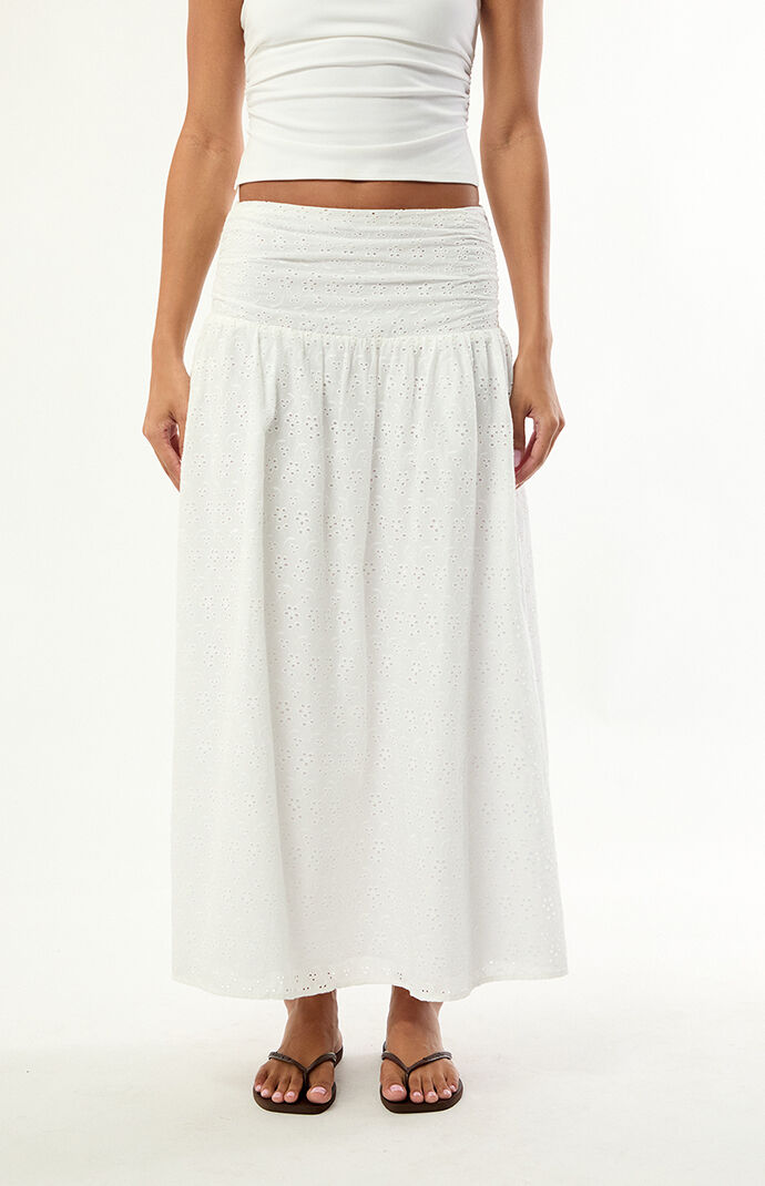 The Frolic Coconut Eyelet Maxi Skirt