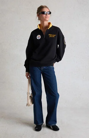 x NFL Pittsburgh Steelers Quarter Zip Fleece Sweatshirt image number 1