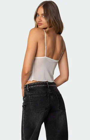 Malika Lacey Sheer Mesh Tank Top image number 4