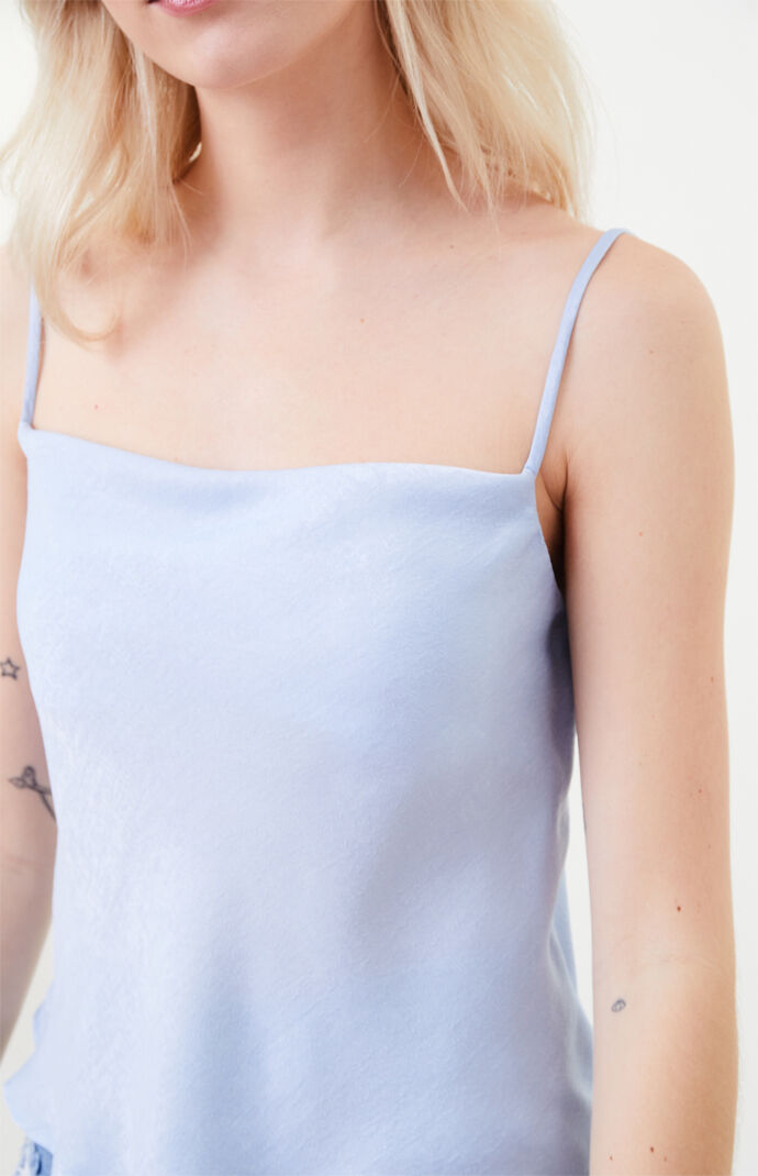 Cowl Neck Satin Tie Back Cami Top