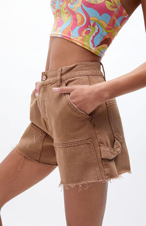 Caramel Cutoff Workwear Shorts image number 2