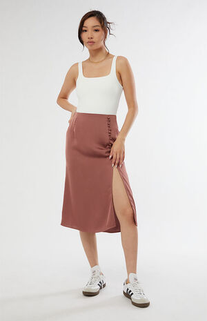 Button Side Midi Skirt image number 1