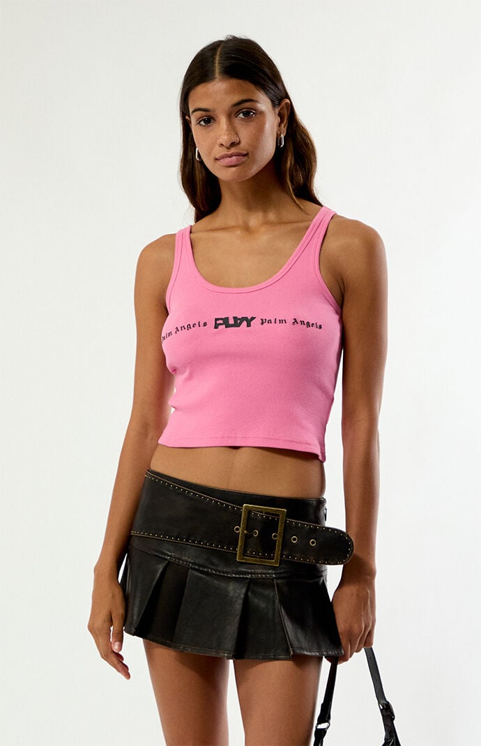 PLAY PALM ANGELS Ribbed Tank Top