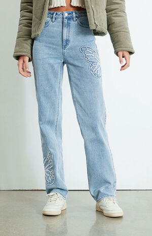 Butterfly Patch '90s Boyfriend Jeans image number 3