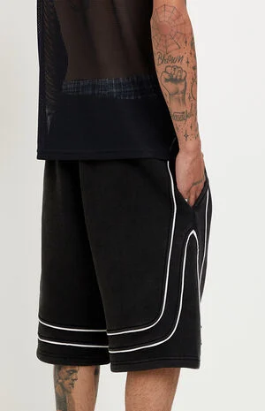 Piping Fleece Baggy Sweat Shorts image number 5