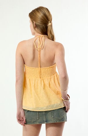 Julie Eyelet Halter Babydoll Top image number 4