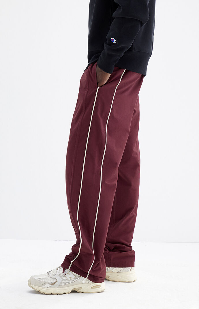 PacSun Maroon Baggy Track Pants PacSun