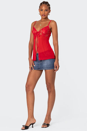 Mimosa Sheer Lace Long Tank Top image number 5