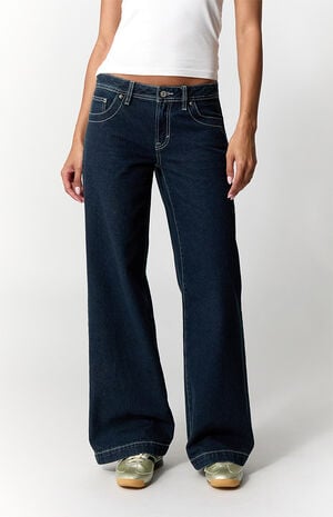 Casey Low Rise Baggy Jeans Contrast Stitch Dark Blue image number 2