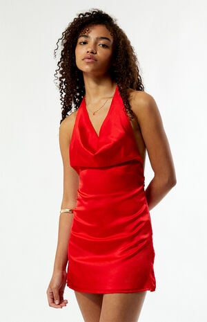 Ivy Satin Cowl Neck Mini Dress image number 3