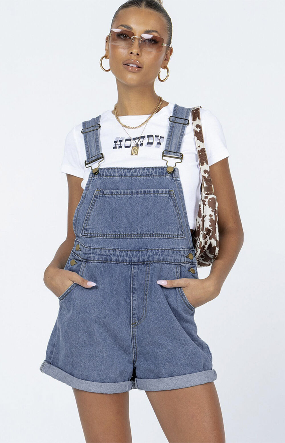 Princess Polly Kacey Denim Short Overalls PacSun