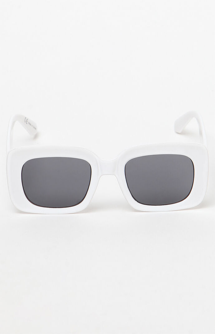 Retro Square White Sunglasses
