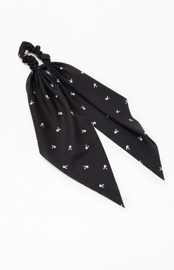 By PacSun Black & White Bunny Flowy Scrunchie