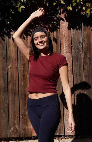 Burgundy Hailie Basic T-Shirt image number 1