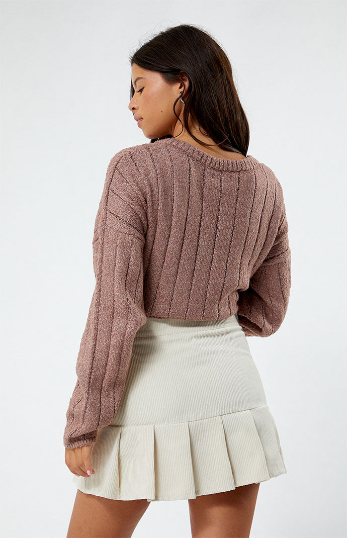Daisy Street Corduroy Pleated Mini Skirt PacSun