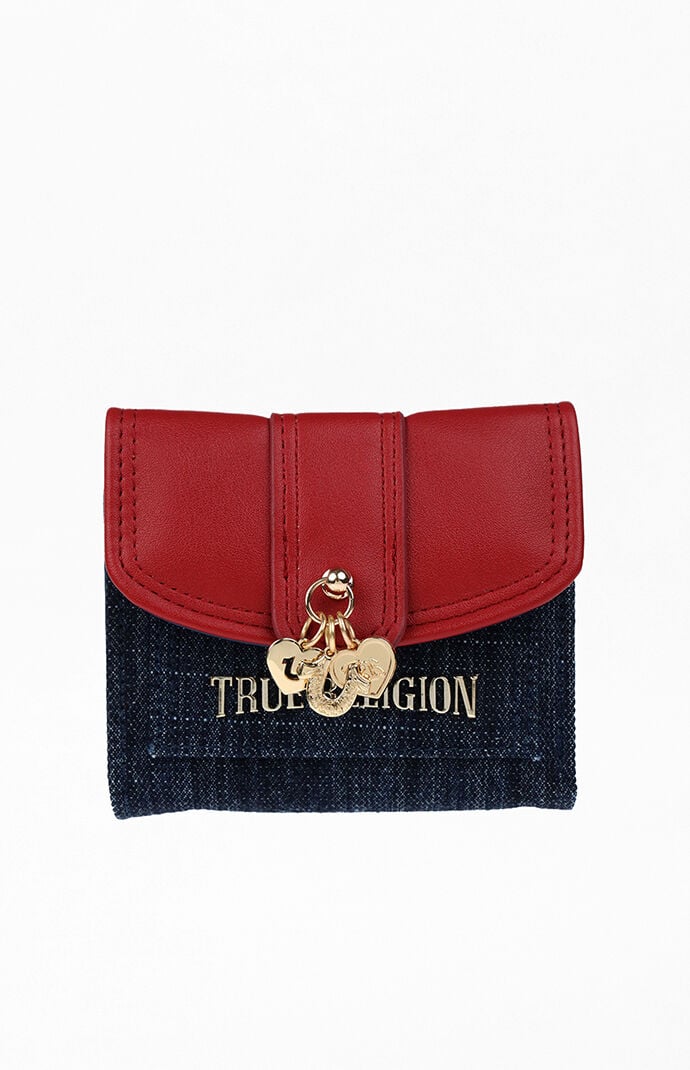 True Religion Chain Dangle Flap Trifold Wallet