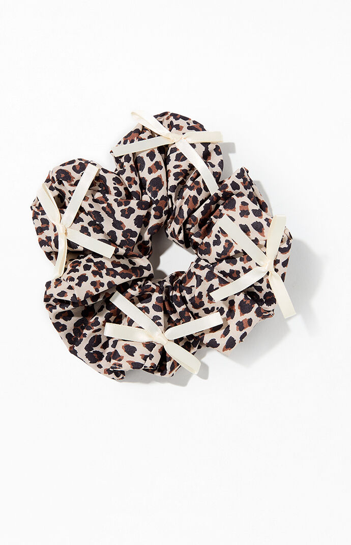 LA Hearts Leopard Bow Hair Scrunchie