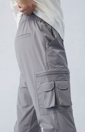Eco Stretch Gray Slim Cargo Pants image number 4
