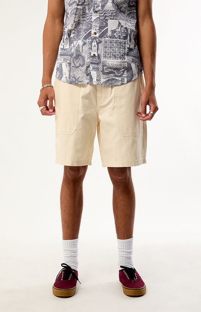 Brixton White Surplus Vintage Wash Shorts