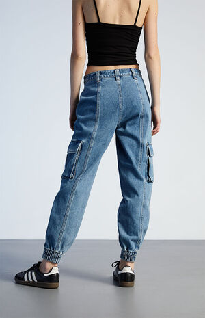 Medium Blue Cargo Joggers image number 4