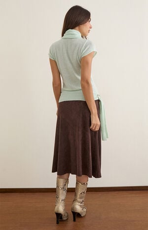 Suzu Faux Leather Midi Skirt image number 3