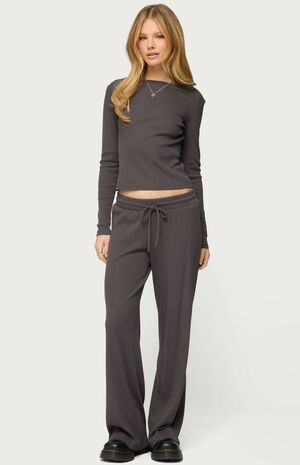 Cicilia Straight Leg Ribbed Pants image number 4