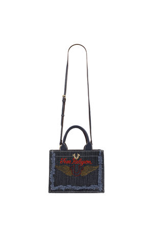 Denim Moto Frayed Tote Bag image number 7
