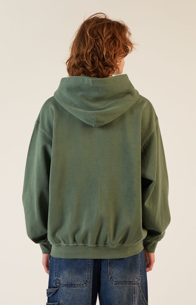 PacSun Green Vintage Wash Full Zip Hoodie PacSun