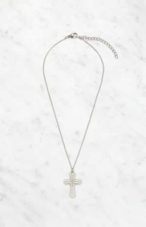 Silver Cross Necklace image number 1