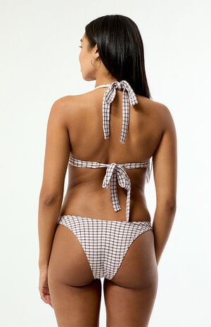Black & Pink Plaid Jade High Cut Bikini Bottom image number 4