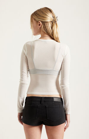 Tatum Ultimate Low Rise Denim Micro Shorts Stretch Lace-Up Black image number 4