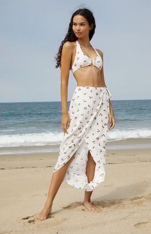 Cherry Wrap Maxi Skirt image number 1