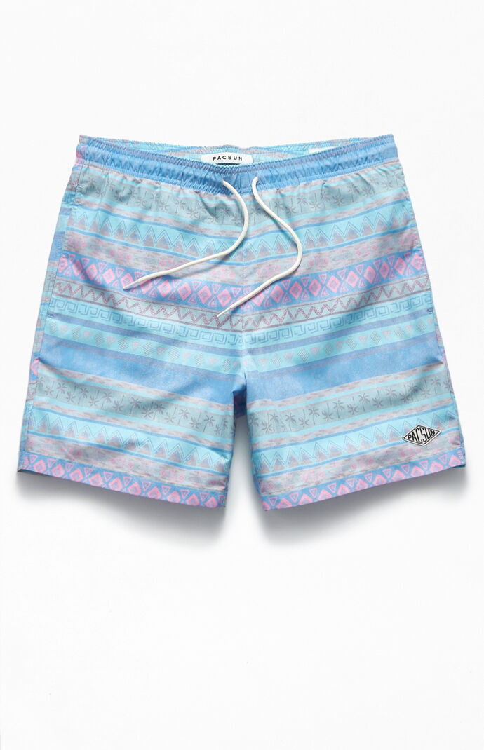 Printed Stripes 17" Swim Trunks
