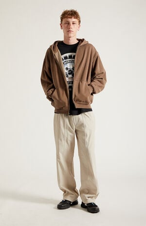 Gray Baggy Track Pants image number 6