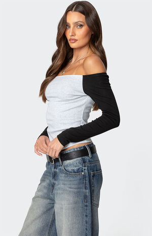 Contrast Off Shoulder Top image number 3