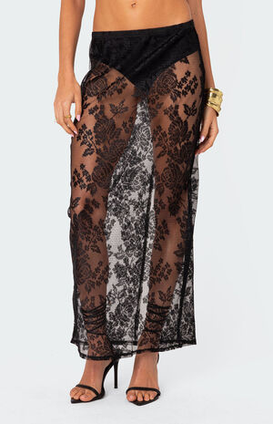 Bess Sheer Lace Maxi Skirt image number 2