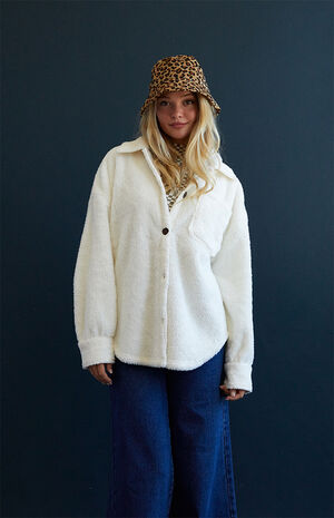 Homecoming Sherpa Button Down Shacket image number 3