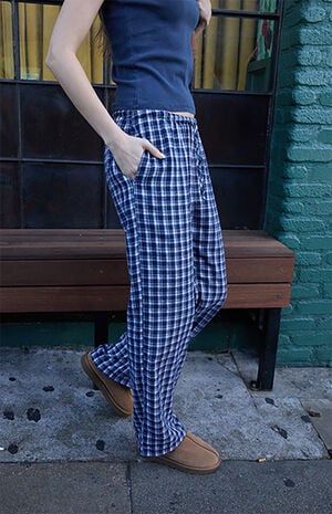 Blue Plaid Anastasia Baggy Pants image number 3