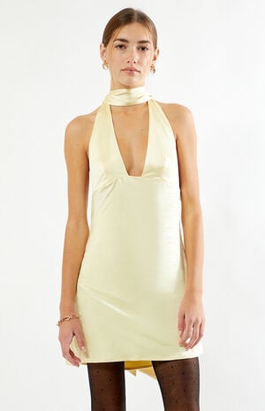 Vera Satin Halter Mini Dress image number 2