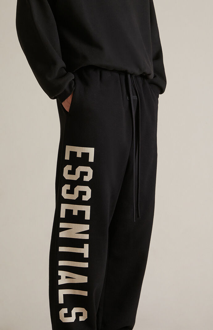 Fear of God Essentials Black Fleece Relaxed Sweatpants PacSun