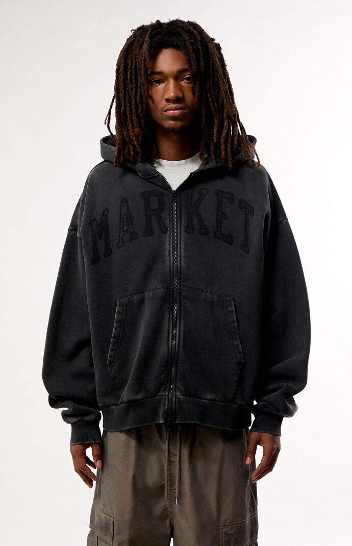 Market Watercolor Teddy Zip Up Hoodie | Pacsun