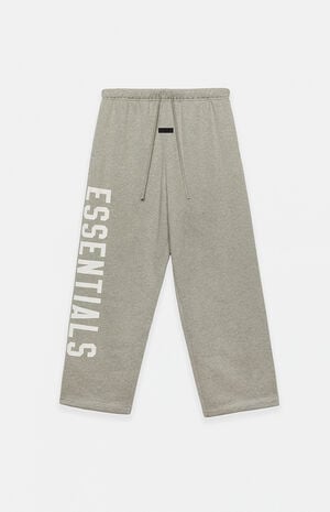 Kids Dark Heather Oatmeal Fleece Relaxed Sweatpants image number 1